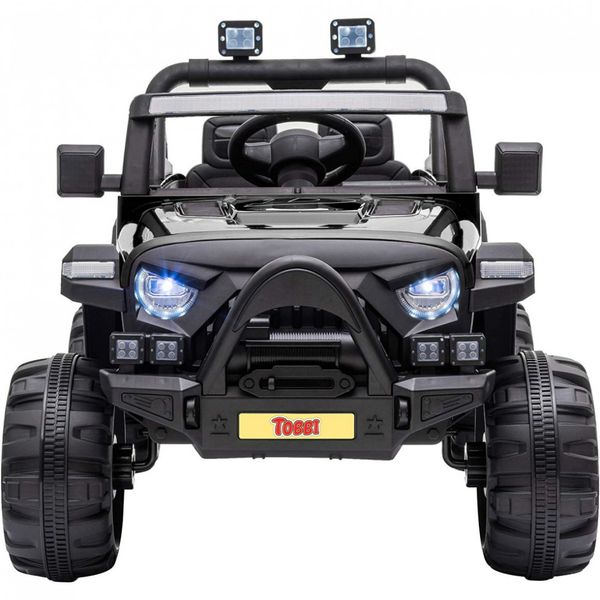 TOBBI Carrinho, Carro Elétrico, 2 lugares, 12V, c, controle remoto, USB MP3, 8 km, h, 2 a 6 anos, Preto