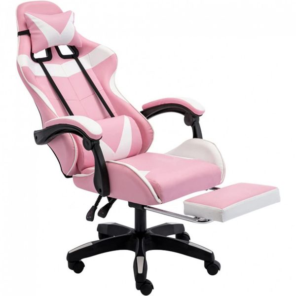 Sibosen Cadeira de Escritório Gamer Ergonômica, Ajustável e Reclinável, Rosa