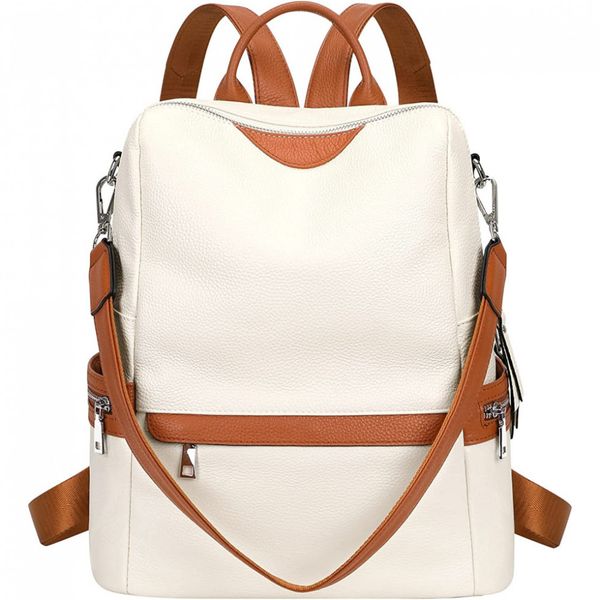 ALTOSY Mochila Feminina de Couro , Preta