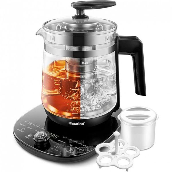 ICOOKPOT Chaleira Elétrica Multiuso Programável, Capacidade 2L, 800W, 110V, Preta
