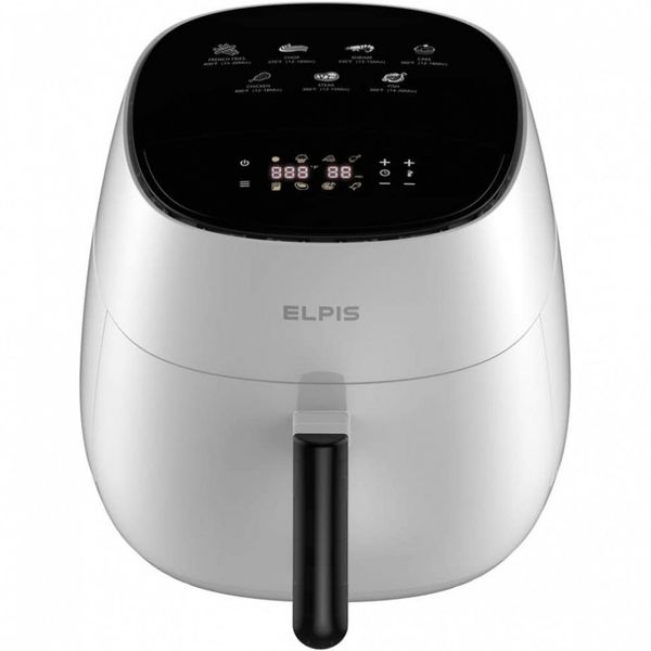 Elpis Fritadeira Elétrica AirFryer 8 em 1, Capacidade 4L, Painel Digital, 1400W, 110V, Branca