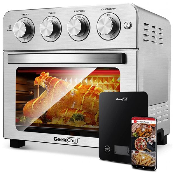 Geek Chef Torradeira de 4 Fatias com 6 Niveís e Função Bagel, 1650W, 110V, Aço Inoxidável