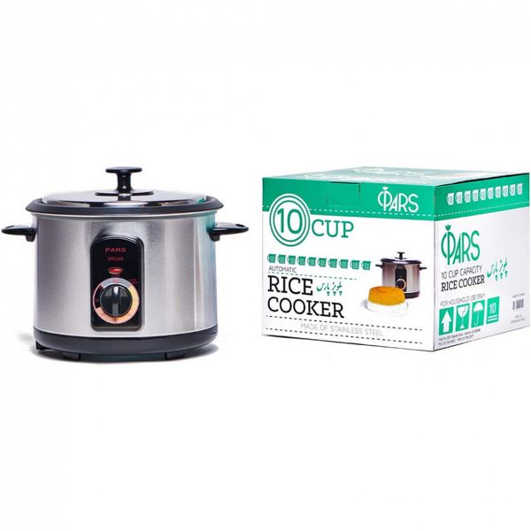 Pars Panela de Arroz Elétrica Automática, Capacidade 2.4L com Temporizador, 110V, Aço Inoxidável