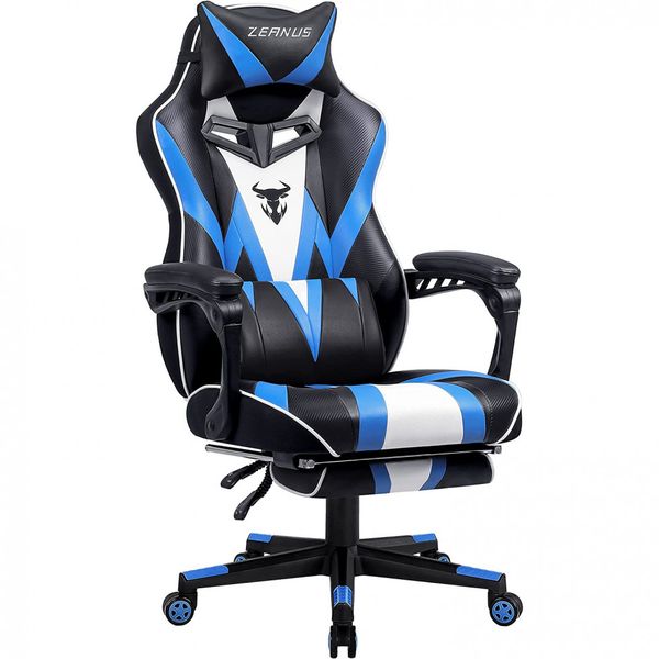 Zeanus ZE200 Cadeira de Escritório Gamer Giratória Ergonômica Reclinável, Preta