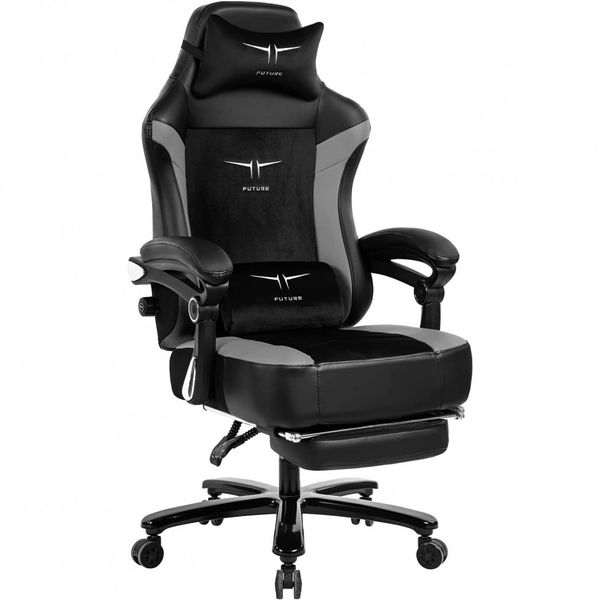KBEST Cadeira de Escritório Executiva Gamer Giratório e Ergonômica, Cinza e Preto