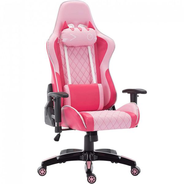 Wahson Cadeira de Escritório Gamer Giratória e Reclinável e Ergonômica, Rosa