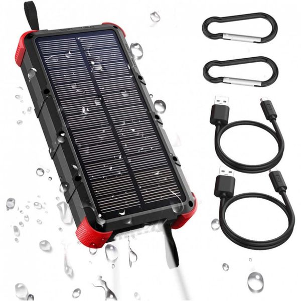 Powerbank IP67 À Prova D Água Solar 20000 mAh Carga Rápida Prova Dágua