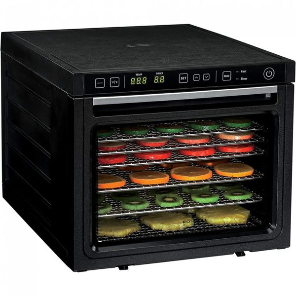 Desidratador de Alimentos Rosewill RHFD 19001, 5 Bandejas, Prata e Transparente