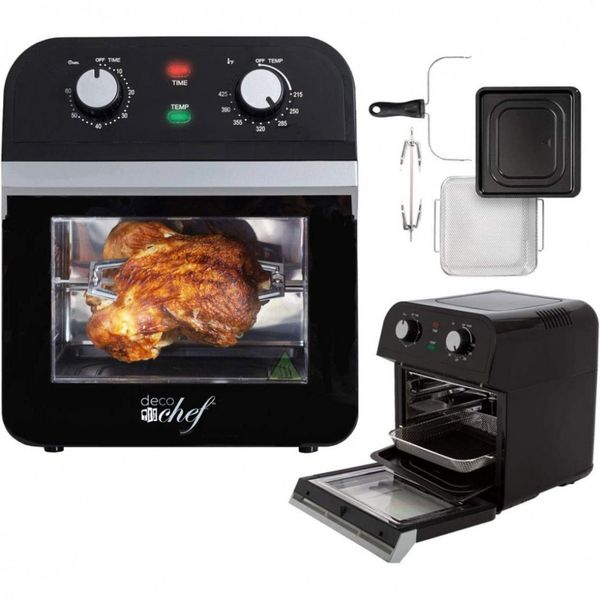 Deco Chef Fritadeira Elétrica Air Fryer sem Óleo 12 L Forno Multifuncional 1600W, 110V, Vermelho