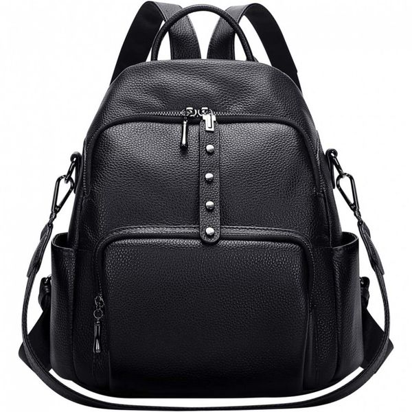 OVER EARTH Mochila de Couro Anti Furto Feminina