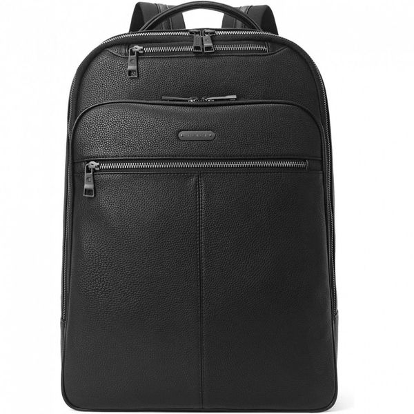 CLUCI Mochila de Couro para Laptop Masculino, Preta