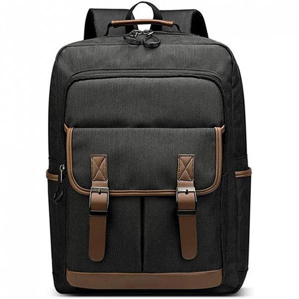 Mochila Vintage para Laptop Casual Unissex, DYJ, Azul