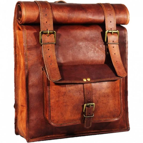 Urban Dezire Mochila Vintage de Couro para Laptop Masculina