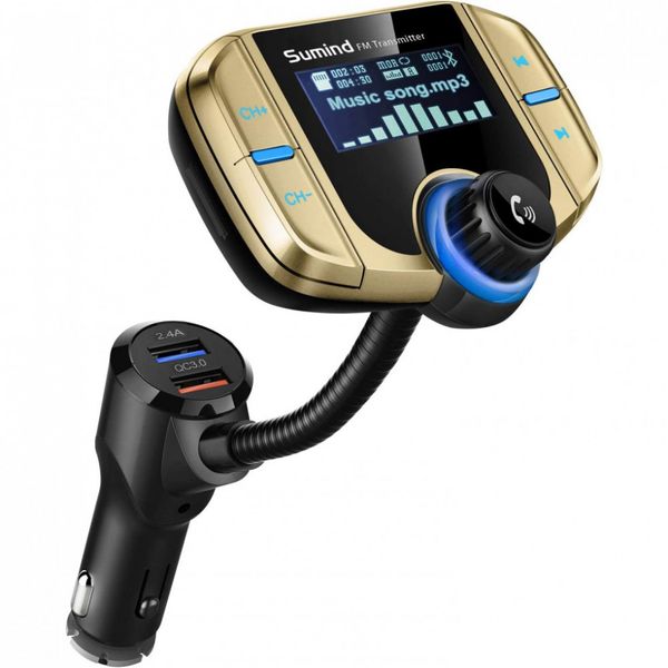 Sumind Receptor Transmissor FM Bluetooth Veicular Sem fio