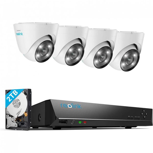 Reolink Sistema de Câmeras de Segurança 4K 8MP PoE IP 8 Canais, 4 PCS
