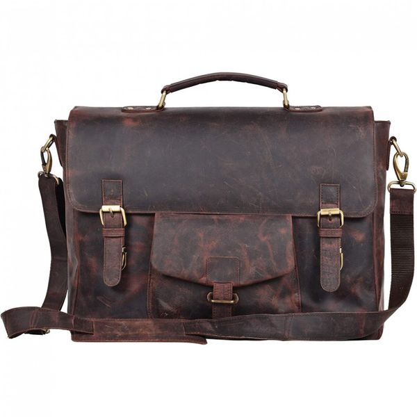 Clifton Heritage Bolsa, Pasta de Couro Vintage Unissex