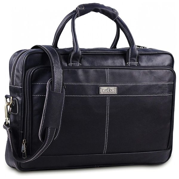 HULSH Bolsa, Pasta de Couro para Laptop Marrom