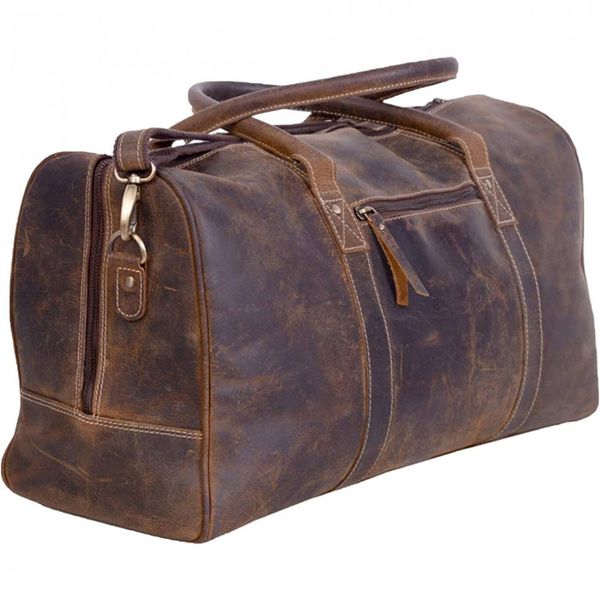 KomalC Bolsa de Viagem de Couro Unissex