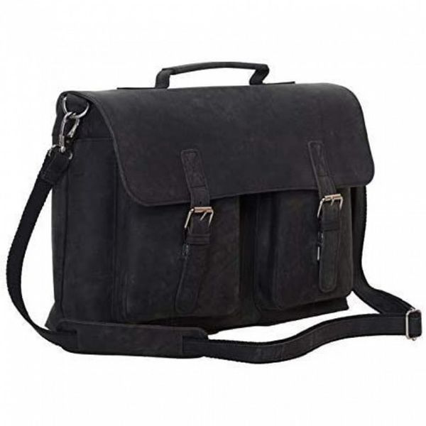 KomalC Bolsa, Pasta de Couro para Laptop Unissex Preta