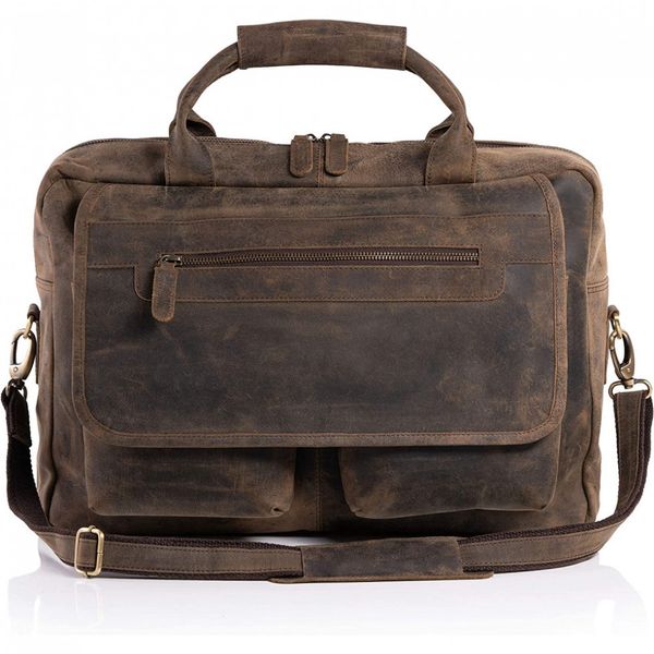 KomalC Bolsa, Pasta de Couro para Laptop Vintage Unissex