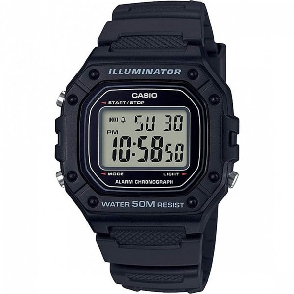 Relógio Masculino Digital Classic, W, CASIO W 218H 1AVCF, Preto