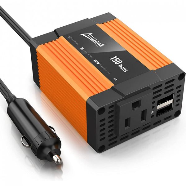 Ampeak Inversor Veicular 1000W 12V DC para 110V AC 2 Tomadas AC, USB