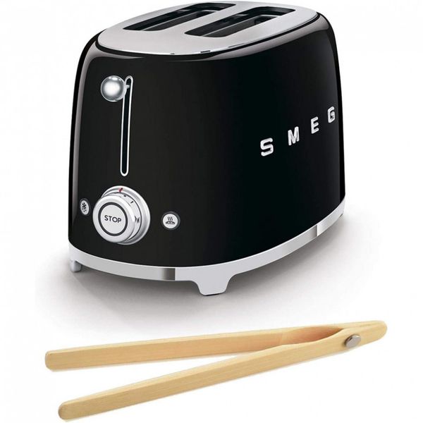 Smeg 50s Retro Torradeira 2 Fatias c, Pinças de Bamboo, 950W 110V