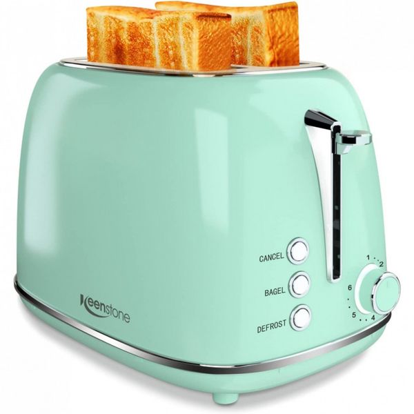 Keenstone Retro Torradeira de 2 Fatias 3 Configurações 6 Níveis, 825W 110V