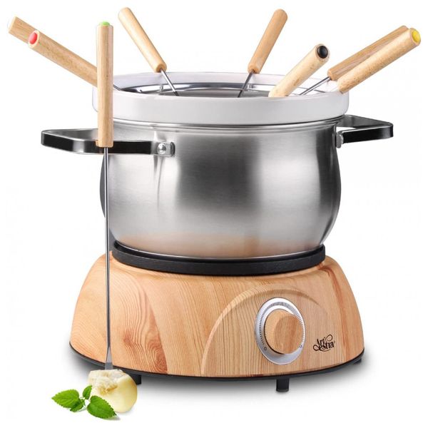 Artestia Panela de Fondue Elétrica 8 Garfos 1500W 110V, Aço Inoxidável