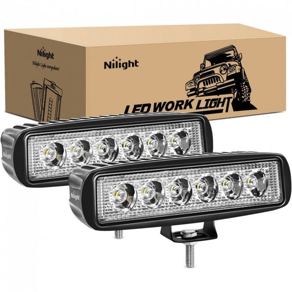 Nilight Farol de Milha LED Off Road 36W 6000K Alumínio Fundido à Prova Dágua e Poeira
