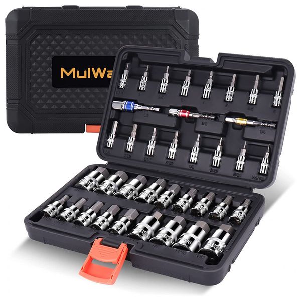 Ferramenta Automotiva MULWARK Premium Master Cabeça Allen de Aço 34 Peças