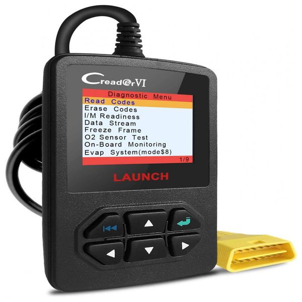 Lançamento X431 Scanner de Motor Automotivo Diagnóstico OBD2 EOBD, Universal, LAUNCH CReader VI Enhanced Vehicle Code Reader, Preto
