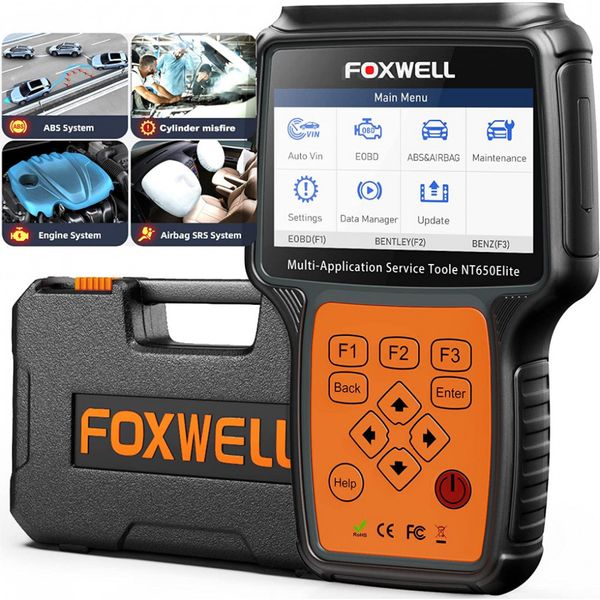 Scanner Automotivo FOXWELL NT650 Atualização Vitalícia ODB2 ABS SAS EPB DPF BRT EPS CVT