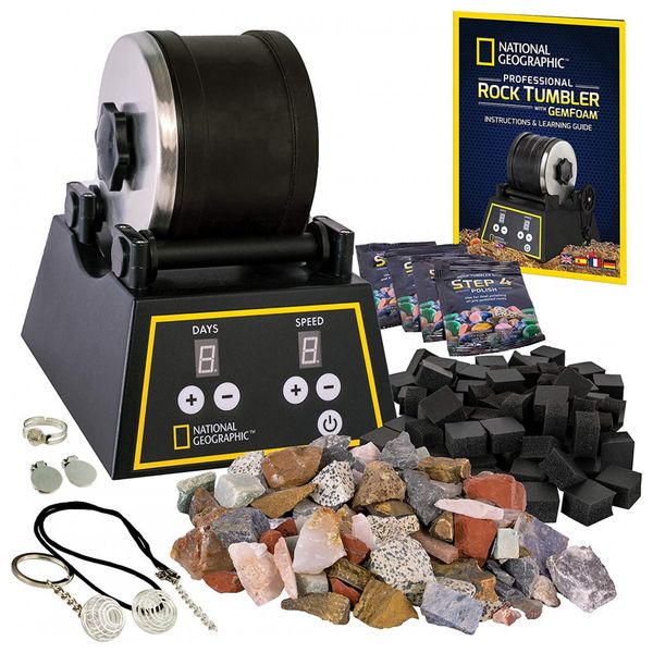 Kit Educacional para Crianças de Polimento de Pedras Preciosas, NATIONAL GEOGRAPHIC, Azul