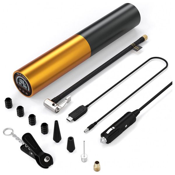 ICINT Mini Compressor de Ar Elétrico Automotivo Portátil 110V, 12V 120 PSI c, Luz LED e Painel LCD