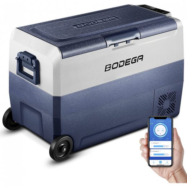 BODEGA Mini Geladeira Automotiva Portátil, DC 12 24V, AC 110 220V, 50L c, Controle de Aplicativo