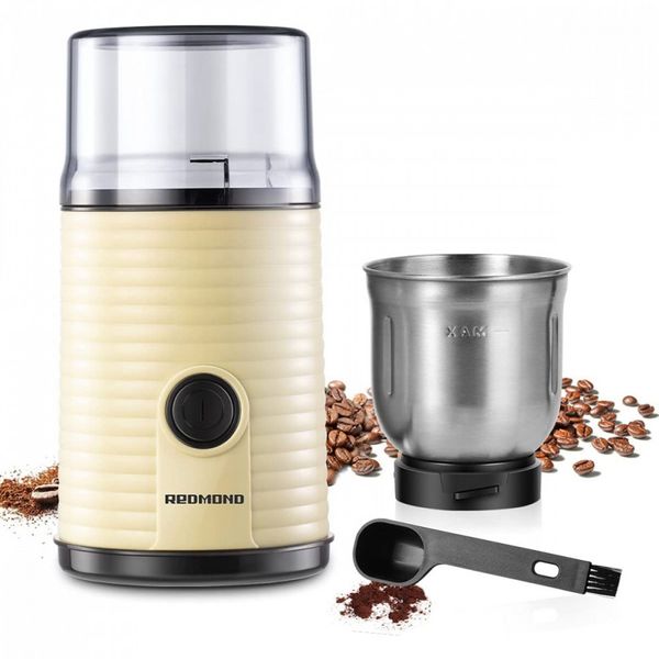 REDMOND Moedor de Grãos de Café, Aço Inox, 12 Xícaras, Creme 110V