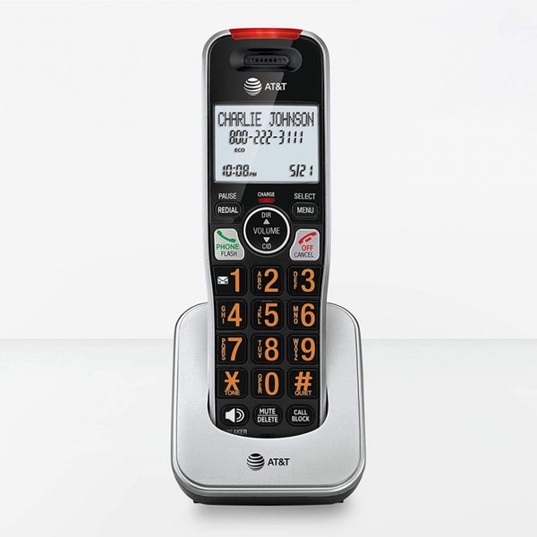 ATT Telefone sem fio, c, alcance insuperável e bloqueador de chamada, 1 unidade, prata