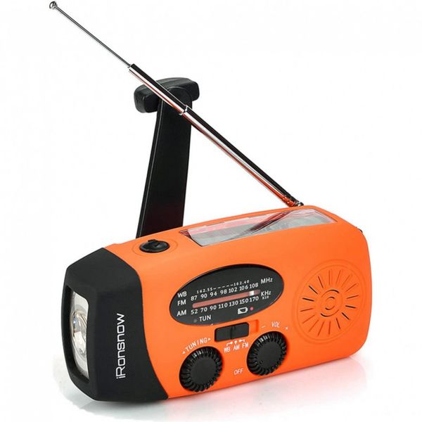 iRonsnow IS 088U Rádio AM, FM, NOAA Manivela Solar Recarregável 0 Lanterna LED