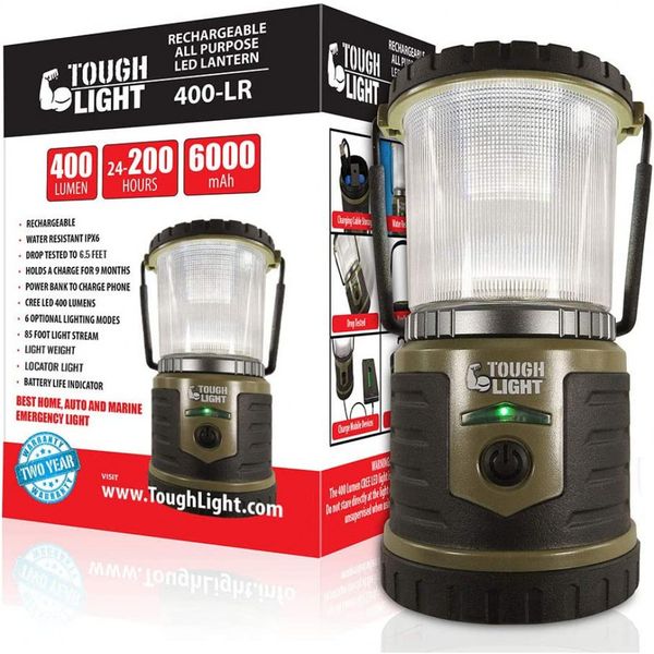 Lanterna LED Recarregável Resistente a Água e Queda Fonte de Energia Para Celular USB 12V, TOUGH LIGHT, Marrom Escuro