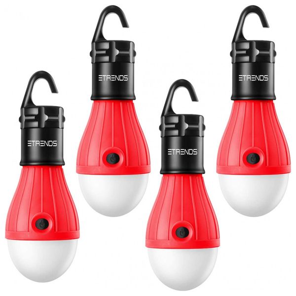 Lanterna LED 4 Peças Regulagem por Dimmer Utilização Interna e Externa, E TRENDS, Vermelho