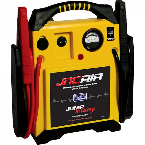 Clore Automotive JNCAIR Carregador de Bateria Automotiva Portátil, 15, 22 Ah, 12V com compressor de ar
