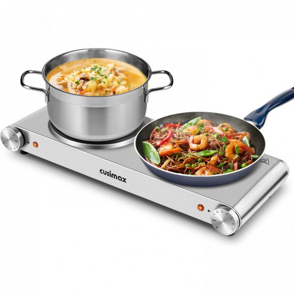 Cooktop Fogão Elétrico Placa Quente Placa de Ferro Fundido 1800 W Inoxidável Preto Fácil Versão Atualizada Limpa