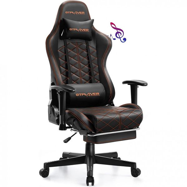 Cadeira de Escritório Gamer Reclinável e Ergonômica com Apoio para Lombar, Branca, GTPLAYER, Branco