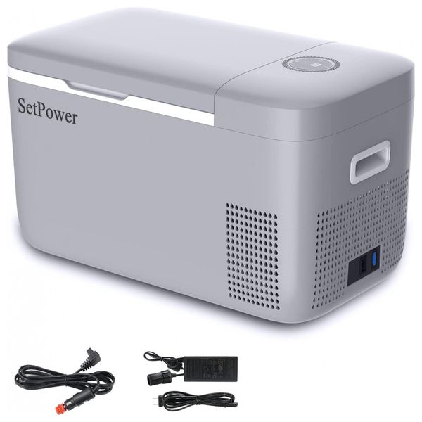 FC20 Freezer portátil de 19 litros, 12 V, SETPOWER, Cinza