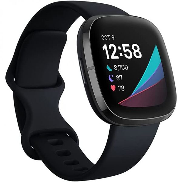 Sense Advanced Relógio SmartWatch para Esportes com GPS Integrado e Monitoramento, FITBIT FB512BKBK, Preto