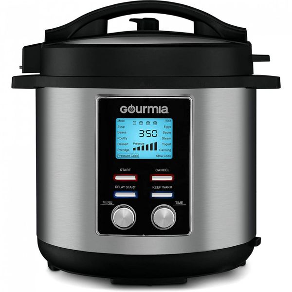 Panela de Pressão Elétrica Gourmia GPC855, Digital, Display LCD, Aço Inoxidável, Preto com Prata 110V