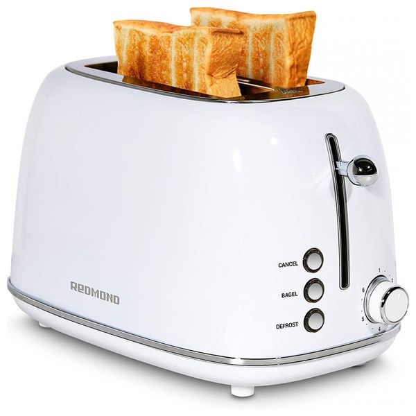Torradeira Elétrica, 2 fatias, Estilo Retro, Aço Inoxidável, ST028, 110v, REDMOND, Branco