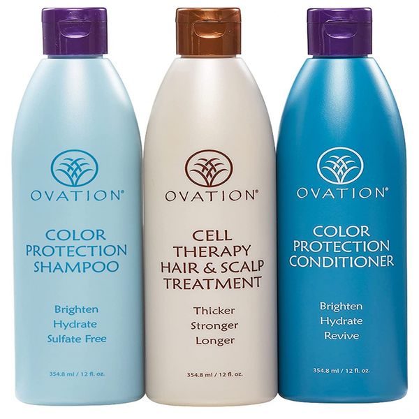 Kit Shampoo e Condicionador Terapia Celular Proteção de Cores Vegano, OVATION HAIR, Azul