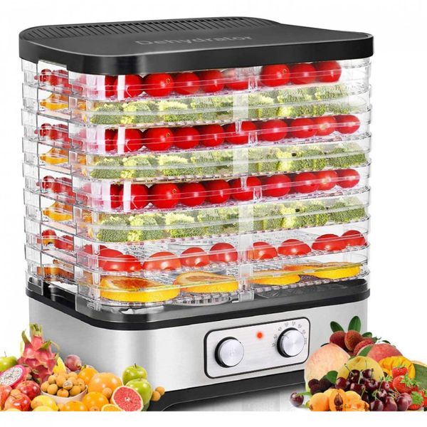 Desidratador de Alimentos COOCHEER, 5 Bandejas, Prata e Transparente 110V
